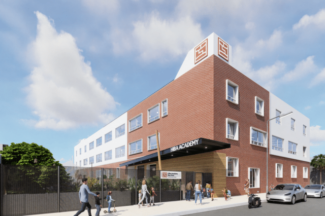 Architect's render of the Hiba Academy Bay Area school building